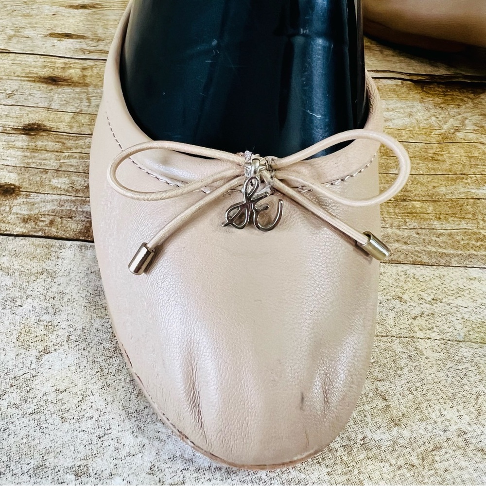 Sam Edelman Felicia Ballet Flats Beige Leather Bow Charm Shoes Womens 6M - Picture 12 of 16